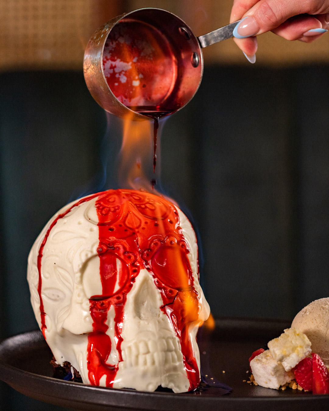 The Venetian Las Vegas - #chicarestaurants's signature Flaming Skull just got spookier for Halloween